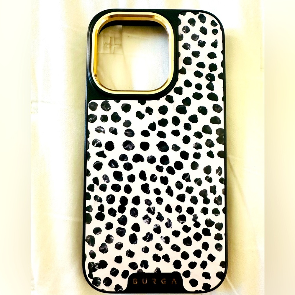 BURGA iPhone 14 Pro Elite Dark MagSafe Almond Latte Black & Cream Phone Case